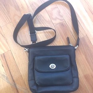 Handmade vintage leather black purse